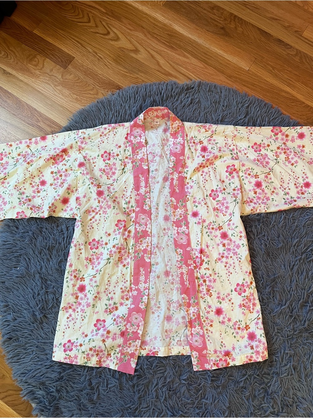 Atelier Izumi Japan Cotton Sakura Flower Kimono Cardigan Size XS